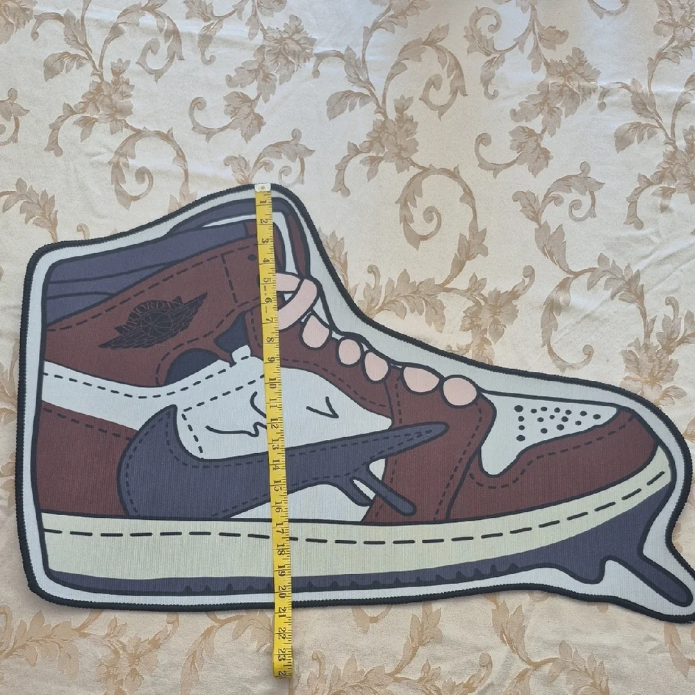 Jordan Brown and White Sneaker Rug